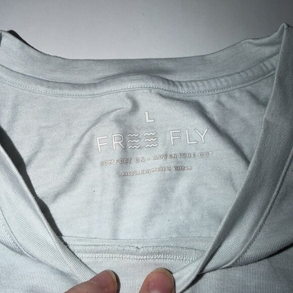 Free Fly Shirt Women's Blue Bamboo Long Sleeve Thumbhole Casual Gym Large L - Picture 8 of 10